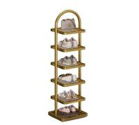 DECORN Scarpiera Alta e Stretta Ripiano per Scarpe Sottili Torre portascarpe angolare salvaspazio per Armadio, Ingresso, corridoio, Garage, Soggiorno,d'oro,6 Tier