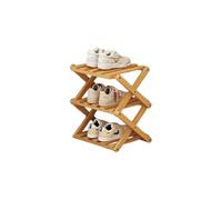 DECORN Scarpiera da Terra in bambù per Ingresso - Portaoggetti Pieghevole per Scarpe - Scarpiera Stretta per Piccoli Spazi, Ingresso, Corridoio, Armadio,Wood Color-3-tier