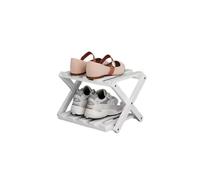 DECORN Scarpiera da Terra in bambù per Ingresso - Portaoggetti Pieghevole per Scarpe - Scarpiera Stretta per Piccoli Spazi, Ingresso, Corridoio, Armadio,White-2-tier