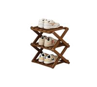 DECORN Scarpiera da Terra in bambù per Ingresso - Portaoggetti Pieghevole per Scarpe - Scarpiera Stretta per Piccoli Spazi, Ingresso, Corridoio, Armadio,Walnut Color-3-tier