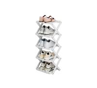 DECORN Scarpiera da Terra In Bambù per Ingresso - Portaoggetti Pieghevole per Scarpe - Scarpiera Stretta per Piccoli Spazi, Ingresso, Corridoio, Armadio,White-5-tier