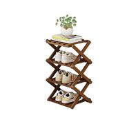 DECORN Scarpiera da Terra in bambù per Ingresso - Portaoggetti Pieghevole per Scarpe - Scarpiera Stretta per Piccoli Spazi, Ingresso, Corridoio, Armadio,Walnut Color-4-tier