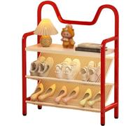 DECORN Scarpiera, Scaffale Alto per Scarpe con Ripiani in Rete Metallica e Ampio ripiano per Borse, Organizzatore scarpiera salvaspazio per Ingresso, corridoio,3 Tier 50cm/19.7"L