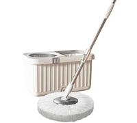 DECORN Secchio per Scopa Rotante per la casa - Mocio con Rotazione 360 e Secchio con cestello Rotante paraspruzzi Rimovibile per Legno Duro, Legno, Laminato, Piastrelle,3 Mop Heads