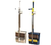 DECORN Set Combinato Scopa 2 in 1 con Paletta, Scopa Rotante a 180 Gradi e Paletta Verticale con Denti a Pettine per la casa, Pavimento della Sala di Pulizia Interna o Esterna,Blue + White