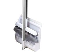 DECORN Set Combinato Scopa e Paletta per la casa, Paletta raccoglipolvere con Denti a Pettine incorporati, per la Cucina di casa, L'Ufficio, l'atrio, per l'uso in Posizione Verticale,Bianca