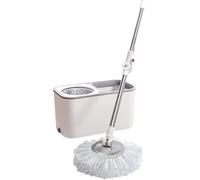 DECORN Set lavapavimenti e Secchio con Sistema strizzatore, Mocio Rotante a 360° e Manico esteso in Acciaio Inossidabile da 53,5＂per la Pulizia del Pavimento Domestico,3 Mop Heads