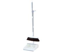 DECORN Set Scopa e Paletta per la casa Scopa e Paletta per la Polvere dal Design ad Angolo di casa con Denti a Pettine incorporati per spazzare Interni ed Esterni, cucine, uffici, Pavimenti,Bianca