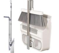 DECORN Set Scopa e Paletta per La Casa Scopa Girevole Leggera a 180 Gradi e Paletta per La Polvere con Manico Lungo e Denti a Pettine Set Scopa Verticale per Negozi, Cucina, Ufficio