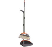 DECORN Set Scopa e Paletta - Pettine Antipolvere Integrato con Denti per Pulire automaticamente i Capelli - Design in Piedi, Combo salvaspazio per Cucina, Soggiorno, Bagno, Ingresso,A