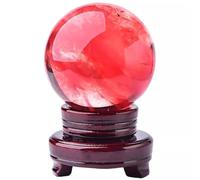 DECORN Sfera a Sfera di Cristallo Rosso con Supporto Palline di Pietra di energia Lucida Minerali di Pietre preziose per la Gemma guarigione Fengshui Decorazioni per la casa,250mm