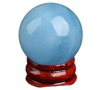 DECORN Sfera Acquamarina Pietra di Beryl Scintillante Blu lucidata Sfera da Collezione Minerale di Gemma di Gemma Naturale Decorazione per Ufficio a casa,26~28mm