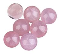 DECORN Sfera del Quarzo Rosa 7pcs Sfera di Cristallo curativa Palline di Pietre preziose Naturali intagliate a Mano Divinazione della Meditazione Accessori per la Decorazione Domestica,30~34mm
