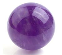 DECORN Sfera di Cristallo di guarigione Ametista Pietra Monaca di Quarzo Naturale con Supporto in Legno, Figurina per sculture minerali lucidata per Feng Shui, Fortuna, Decorativa,1.2"/3cm