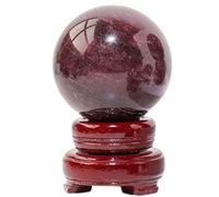 DECORN Sfera di Cristallo di guarigione Naturale Sfera Rotonda di Gemma di Gemma di Fragole per Reiki, Meditazione, Arredamento della scrivania per la casa e Ufficio, Regalo di Collezione,40~45mm