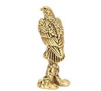 DECORN Statua Dell'Aquila Reale Piccola Statuetta da Collezione In Ottone Statua di Animale Simulato Vintage Decorazioni per La Scrivania di Casa e Ufficio, Ornamento di Buona Fortuna