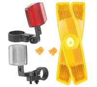 DECORNIJIA 1 Set Kit Riflettori per Bici Anteriori e Posteriori Sicurezza Notturna con Include Fanalino Posteriore Rosso e Frontale Facile Installare Mountain Bike e su