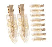 DECORNIJIA 10 pezzi Fermagli Capelli No Bend Dorati con Glitter Clip Styling Senza Piega per Donne e Ragazze Accessori Capelli Eleganti e Resistenti per Frangia e Sport