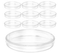 DECORNIJIA 10 Piastre di Petri con Coperchio 90Mm Divise a Due Scomparti in Plastica Trasparente Capsule di Coltura per Biologia e Microbiologia Adatte per Esperimenti Scientifici e