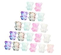 DECORNIJIA 100 pezzi Ciondoli Orsacchiotto Vetro per Creazione Fai da Te Perline Decorative per Braccialetti e Collane Facili da Usare e Resistenti Colore Casuale Colore Casuale