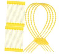 DECORNIJIA 100 Pezzi Sigilli di Sicurezza in Plastico Giallo Resistenti All'acqua Chiusura a Strappo Anti-manomissione per Abbigliamento e Porte