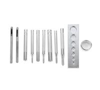 DECORNIJIA 11 Pezzi Kit per Installazione Bottoni Automatici in Pelle Attrezzi Completi con Punzoni e Basi per Giacche Borse Cinture e Accessori DIY