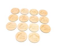 DECORNIJIA 14 pezzi Carte Legno Mesi Decorazioni Fotografiche Crescita Design Classico e Grana Legno Naturale Regalo Prima Infanzia per Ricordare Momenti Speciali