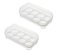 DECORNIJIA 2 pezzi Contenitore Portauova Frigorifero Scomparti in Plastica con Coperchio Organizer Salvaspazio per Uova Fragili per Frigo Freezer Cucina e Picnic