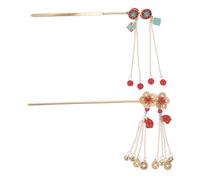 DECORNIJIA 2 Pezzi Fermagli Vintage Cinesi Handmade con Monete e Accessori Hanfu Leggeri e Resistenti per e Cerimonie