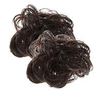DECORNIJIA 2 Pezzi parrucca clip di estensioni dei impostore Canta per panino UV parrucche toupet crocchia di sintetici crocchia per con clip ad artiglio fibra