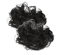 DECORNIJIA 2 Pezzi parrucca molletta per panino riccio estensione ondulato UV hallowen curl extencion tufting crocchie di finti crocchia per con clip ad artiglio fibra