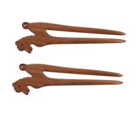 DECORNIJIA 2 Pezzi Spille Capelli in Legno di Sandalo Verde Fermagli Tradizionali Cinesi Forma di Cavallo Zodiacale Accessori Resistenti per Acconciature Raccolte e Festa di Stagione