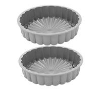 DECORNIJIA 2 pezzi Stampi Tondi in Silicone Alimentare Resistente Fino C per Dolci e Torte Antiaderenti e Sicuri per Forno per Cheesecake Tart e Pane