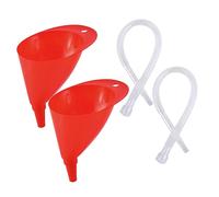 DECORNIJIA 2 set Imbuto per Olio e Carburante in Plastica Trasparente con Tubo Esteso e Beccuccio Inclinato Capacità Grande per Veicoli a Motore Versatile per Olio Motore Benzina Lavavetri