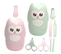 DECORNIJIA 2 set Kit Manicure Ragazzo Ragazza con Forbicine Sicurezza e Limetta Unghie Morbidi Rosa e Verde per Dita Delicate e Protezione Sensibile
