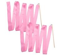 DECORNIJIA 2 Stelle colorato Stelle danzanti Ragazze Streamer con Nastri per bambù Rosa