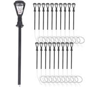 DECORNIJIA 20 Pezzi Lampioni da Giardino in Miniatura Modello in Metallo e ABS Luce Calda Decorazione da Paesaggio per Casa in Miniatura e Tavolo di Sabbia Accessori per Modellismo