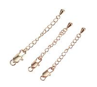 DECORNIJIA 3 Pezzi Estensione per Collana con Chiusura Moschettone Accessori per Gioielli Fai da Te Facile da Usare e Sicuro Placcato Oro Perfetta per Creazioni