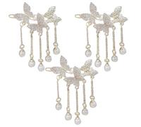 DECORNIJIA 3 pezzi Fermagli Donna con Farfalle e Nappine da Accessori Leggeri e Resistenti per Feste Cosplay e Uso Quotidiano