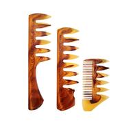 DECORNIJIA 3pezzi Pettine Spray per Capelli in Ambra Pettine Professionale da Uomo per Sfumatura Forcella per Parrucchieri Accessori per Acconciature Dimensioni Ridotte e Portatile