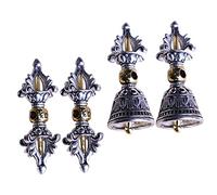 DECORNIJIA 4 pezzi Ciondoli Vintage in Retro con Croce Buddista e Pestello Vajry Decorazione Religiosa per Collane e Portachiavi