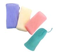 DECORNIJIA 4 pezzi Sacchetti Colorati in Rete per Sapone Borsa Esfoliante e Schiumogena per Viso e Corpo Porta Sapone Pratico con Blocco Antiscivolo per Lavaggio e Rimozione Trucco