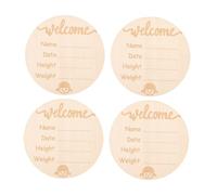 DECORNIJIA 4 pezzi Segnaposto Nascita Ragazzo Ragazza in Legno Cartoncini Brillanti e Resistenti Accessori Decorativi per Foto e Annuncio Arrivo Bebè Completo per Shower e Ricordi Speciali
