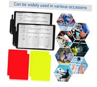 DECORNIJIA 4sets Cartellini Arbitrali e Gialli Libretto Segnapunti Matita Set Strumenti Per Arbitri Calcio Pallavolo Americano