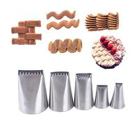 DECORNIJIA 5 pezzi Beccucci in Acciaio per Decorazione Torte e Dolci Ugelli per Strumenti per Fiori su Cupcake Biscotti e Muffin Adatti Pasticcieri Principianti e Professionisti