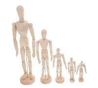 DECORNIJIA 5 Pezzi Manichino Artista in Legno con Supporto Figura Umana Snodata per Disegno e Studio Anatomico Modello da Tavolo Durevole per Pratica Artistica