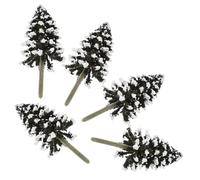 DECORNIJIA 5 Pezzi Mini Alberi di Cedro Rami Innevati da Pz per Paesaggi in Miniatura e Decorazioni Natalizie per Artigianato e Scenari da Tavolo