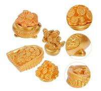 DECORNIJIA 5 Pezzi Miniature Decorazioni in Resina Micro Paesaggio con Monete Antiche Cinesi e Albero della Fortuna Accessori Casa per Festa di Capodanno e Allestimenti Tematici