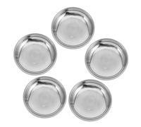 DECORNIJIA 5 pezzi Piattini Rotondi in Acciaio per Salse e Condimenti Resistenti Macchie e Graffi per Antipasti Snack e Frutta Riutilizzabili e Facili da per Uso e