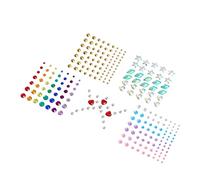 DECORNIJIA 5fogli Strass Autoadesivi Per Viso e Occhi Decorazioni Per Unghie e Make-up Accessori Per Feste Tema e Cosplay Varietà Di Colori e Forme Per Confezione